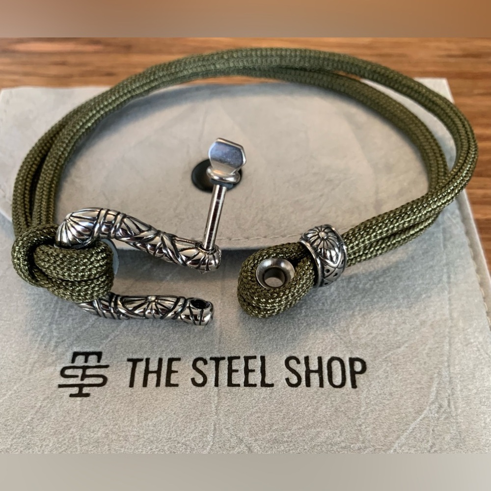 Men’’s Ship Rope U Clasp Bracelet 9”